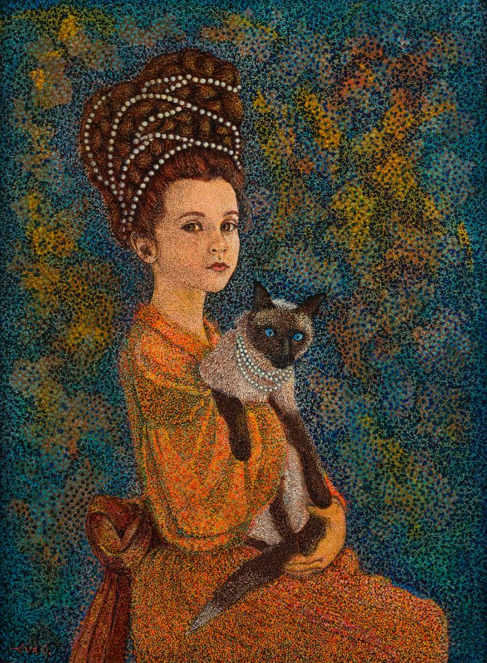GIRL WITH HER CAT