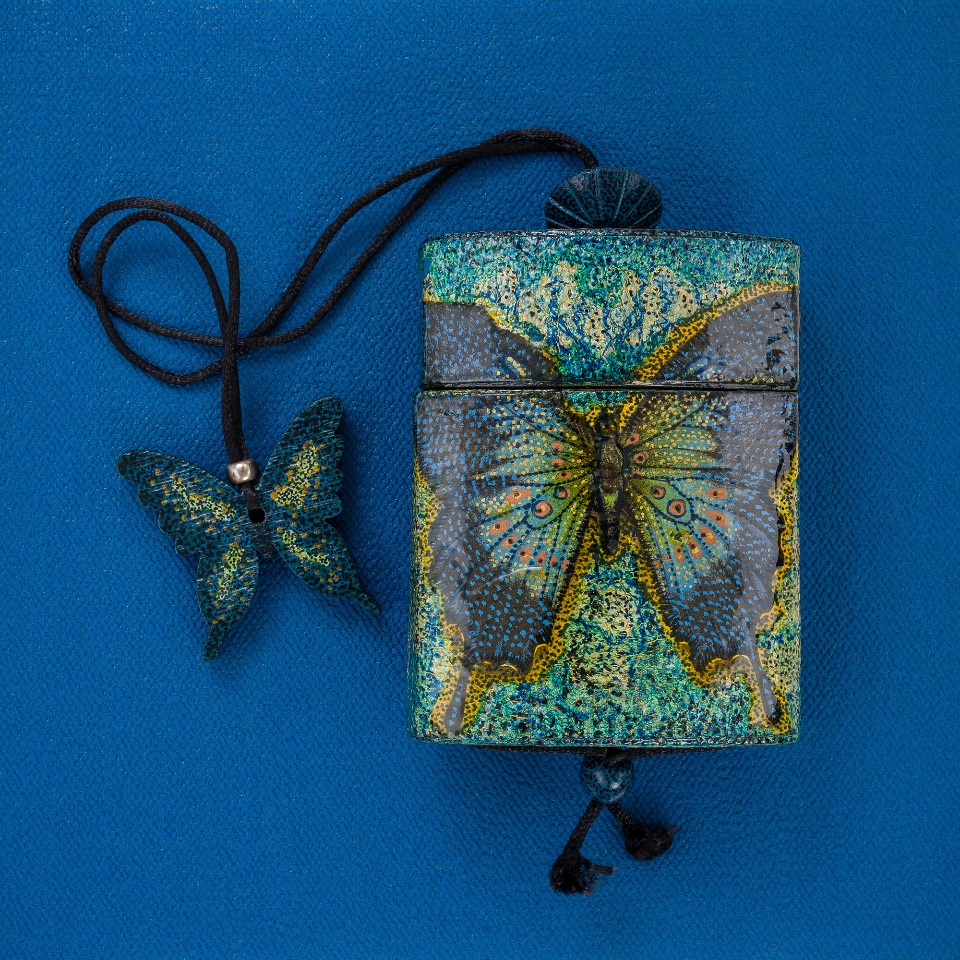  INRÕ | japans tasje | blue butterfly |
